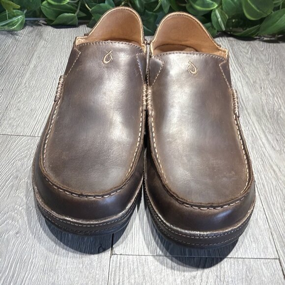 Olukai Moloa Men\'s Leather Slip On Shoes Water Beach Brown Size 12 main image 7